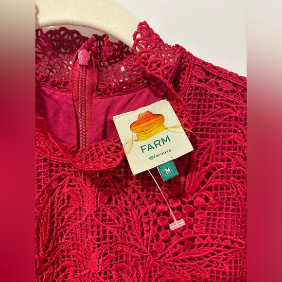 FARM Rio Red Lace Midi Dress - Picture 9 of 11